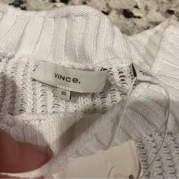 Vince Sweater Front Seam Open Knit Poncho Style Sweater NWT NEW XS - Picture 9 of 10